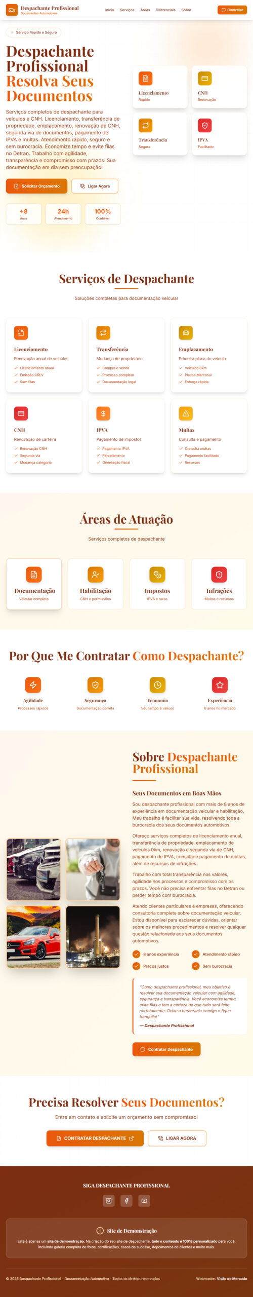 criar site para despachante