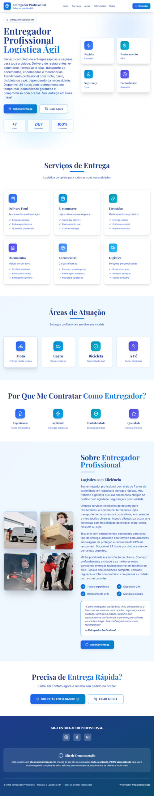 criar site para entregador