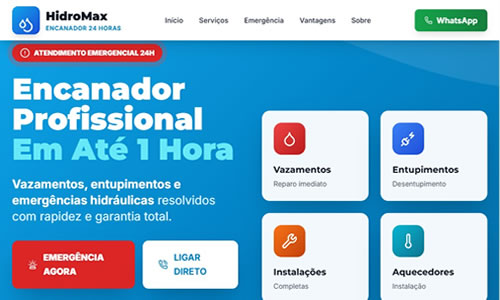 criar site para encanador