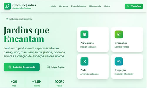 criar site para jardineiro